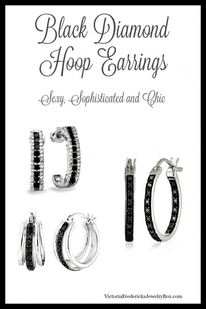 Black Diamond Hoop Earrings Victoria Fredericks Jewelry Box